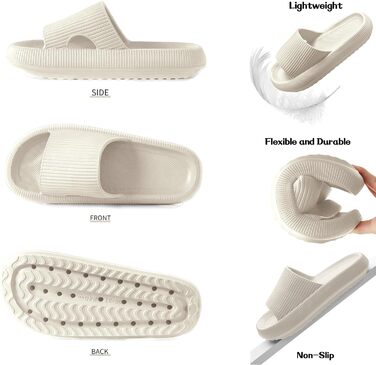 Шльпанці Cozislides Original: м'які, неслизькі шльпанці для дому та басейну (46/47 EU, Бежевий)