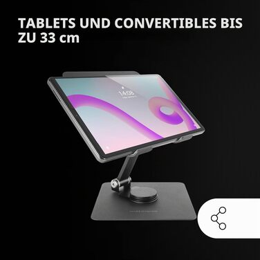 Підставка для планшета та ноутбука Mars Gaming MA-RST 2в1, поворотна на 360°, регулювання висоти та кута на 180°, сталева складана стійка, протиковзкою, чорна