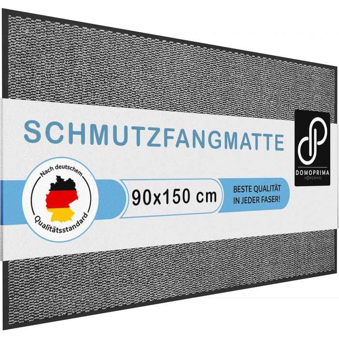 DOMOPRIMA Commercial Entrance Mat - 90x150cm - Grey - Non-Slip, Weatherproof, Washable