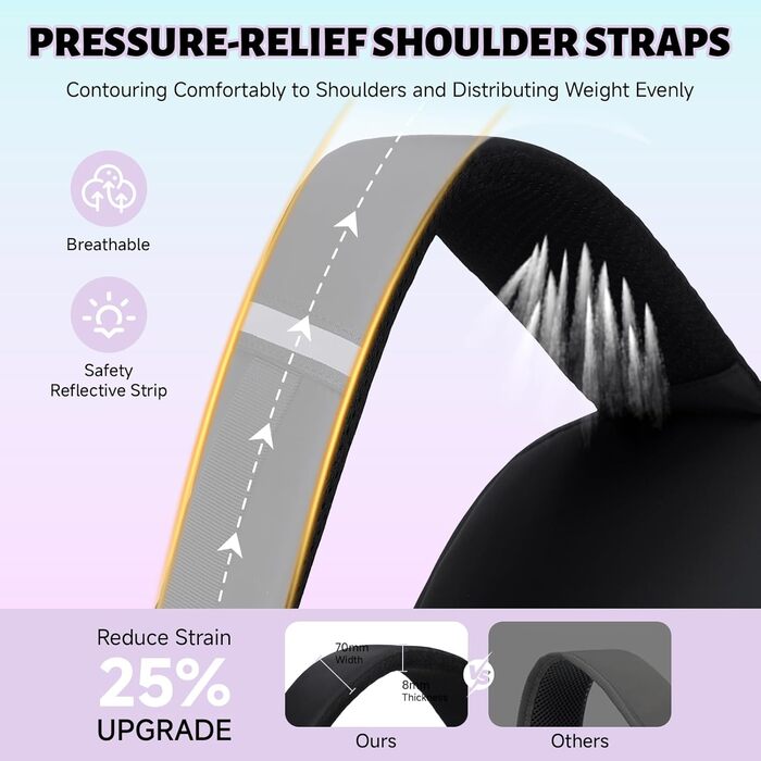 Шкільний рюкзак Tanou для дівчаток: великий, з тканини Oxford, з багатьма відділеннями, чорно-фіолетовий