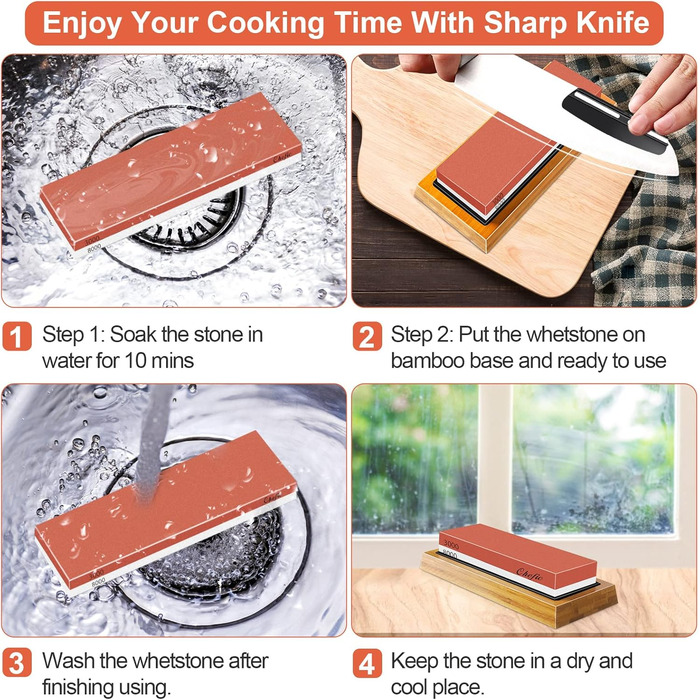 Шліфка BearMoo 2-в-1: шліфка та точило для ножів, зернистість 3000/8000, з підставкою