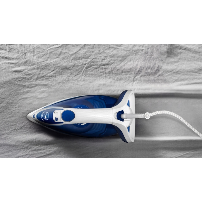 Парова праска Tefal FV5736E0, 2500 Вт, керамічна підошва, синя, 270 мл