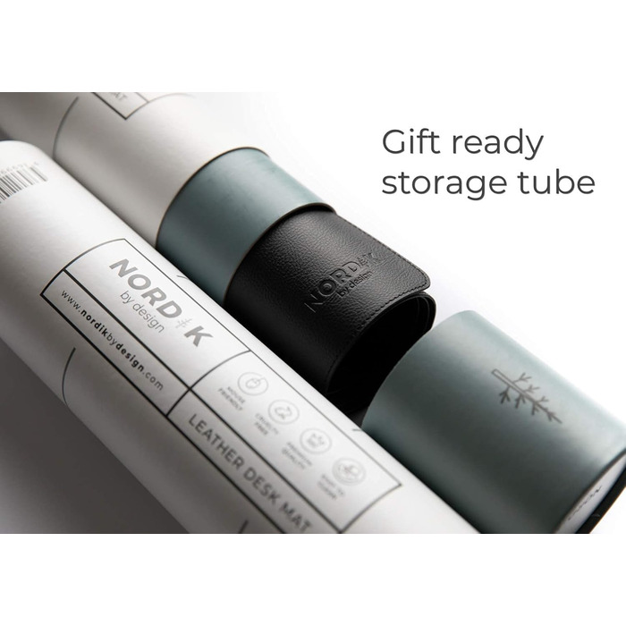 Підкладка на стіл Nordik зі шкіри, органайзер для кабелів (Pebble Black 35x43.2 см) - преміум килимок для миші для дому та офісу, веганський захист столу