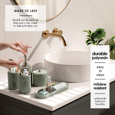 Набір аксесуарів для ванної кімнати Clara Clark – 5-Piece Set Salbeigrün (світло-зелений)