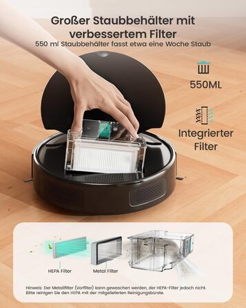 Робот-пилосос LEFANT M310: потужний, з Wi-Fi, для тварин та твердих поверхонь