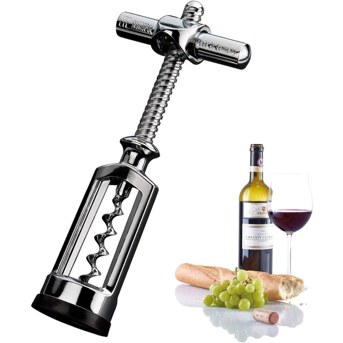 Westmark Bell Pull Corkscrew with Cork Remover, Monopol Edition, Steel/Zinc Die-Cast, Chianti, Chrome-plated, 6255336C