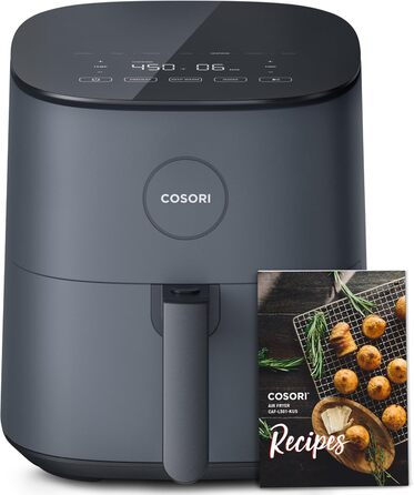 Аерофритюрниця COSORI 9-в-1, 5 л, компактна, до 230°C, для м'яса, з антипригарним кошиком і сенсорним склом, 130+ рецептів, мало олії