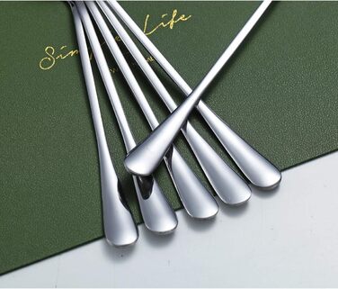 Набір ложок для коктейлів та напоїв Kyraton Edelstahl (6 шт.) з чорним титановим покриттям