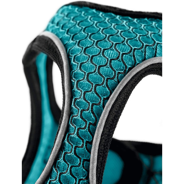 Нашийник для собак HUNTER HILO COMFORT, турквіс, S-M. Легкий, з сітчастого матеріалу, з відбиваючими елементами, зручний, для маленьких та середніх собак.