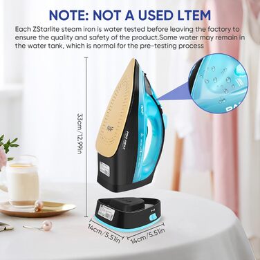 Пароочисник ZStarlite Powersteam Ultra: бездротовий, 2400W, керамічна підошва, антикальк, безперервний пар, вертикальне прасування, самоочищення, 320мл, блакитний