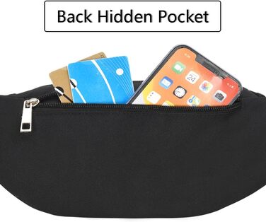 Поясна сумка на пояс, нагрудна сумка, спортивна сумка на стегно для жінок та чоловіків, водонепроникна, велика, для телефону, для кемпінгу, піших прогулянок, фітнесу, велосипеда, бігу (чорна)