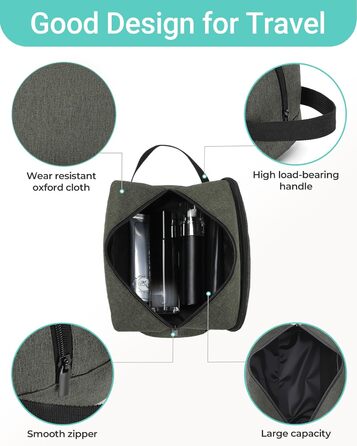 Чоловічий дорожній набір Elviros: органайзер для туалетних аксесуарів, косметичка для подорожей (зелений)