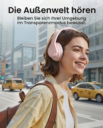 Бездротові навушники-вкладки Soundcore by Anker Q20i з гібридним активним шумозаглушенням (ANC), Hi-Res Audio, 40 годин роботи, керування через додаток, Рожеві (Відновлені)