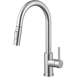 Чорний кухонний змішувач CECIPA SOFETIY SERIE з висувною лійкою, нержавіюча сталь, 360° обертання, 2 режими струменя