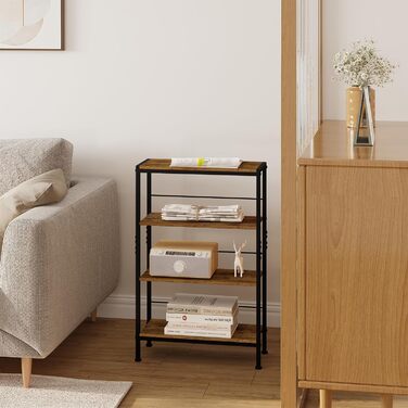 WOLTU 4-Tier Corner Shelf - White Oak & White Finish