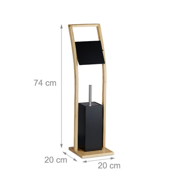 Relaxdays Toilet Set Bamboo Black