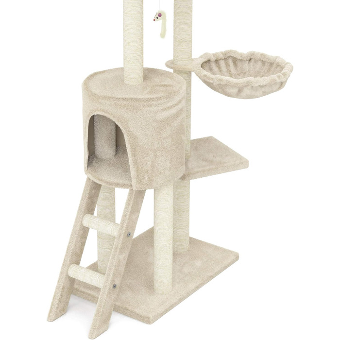 Дерев'яний кігтеточка для котів Beltom® Kratzbaum 140 см, ігровий комплекс, бежевий
