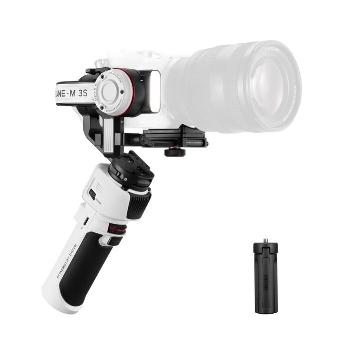 ZHIYUN Crane M3S: Стабілізатор камери з підсвічуванням 1000Lux, Bluetooth, дисплеєм 1.22' та вагою 705г. Підходить для DSLR, беззеркальних камер, смартфонів та екшн-камер.