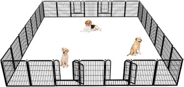 Металевий вольєр для собак на вулицю, 81.3 см, загін для цуценят, переносна клітка-загін для собак великих, середніх та малих порід, з воротами
