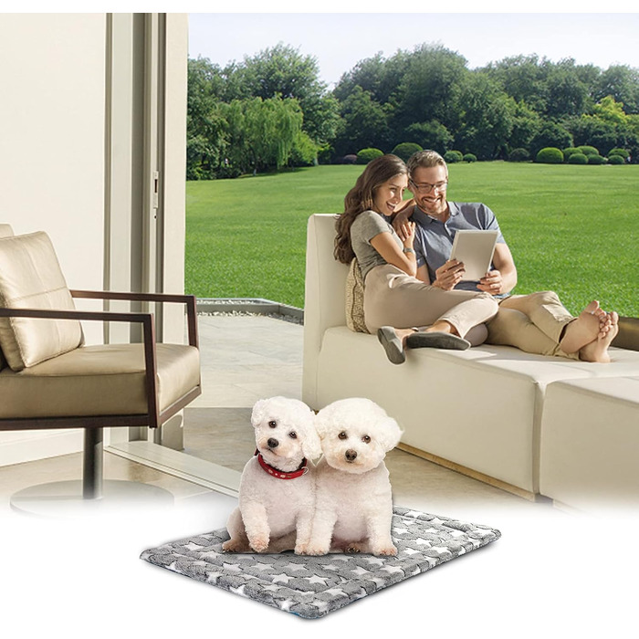 Кросер Лежанка для собак середнього розміру, 76x51 см, з підстилкою, для дому та вулиці, м'яка, до 20 кг