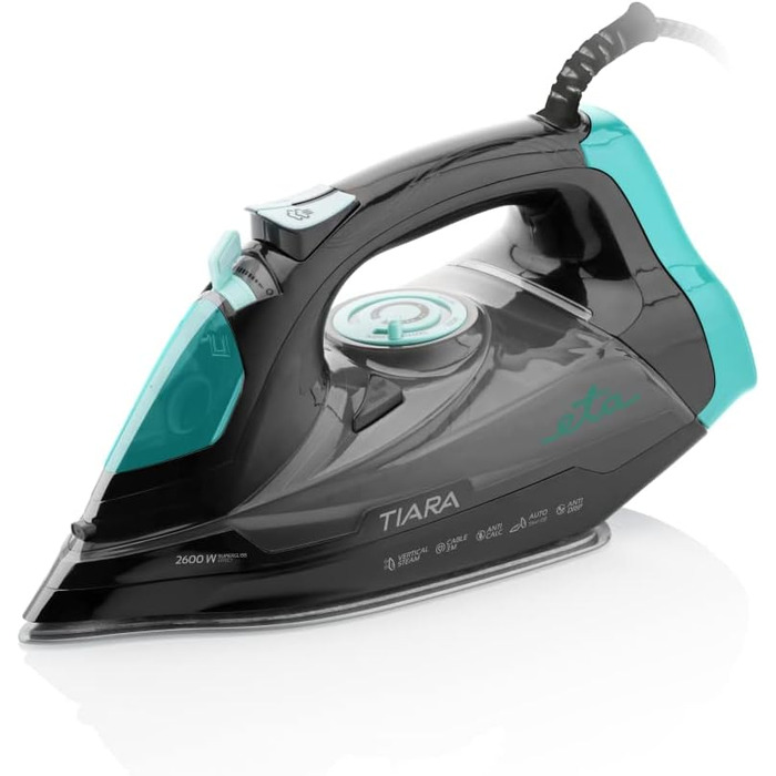 ETA Steam Iron Tiara 2 2600 W with Eloxium Soleplate, Self-Cleaning, Anti-Calc, Iron with Automatic Shut-off