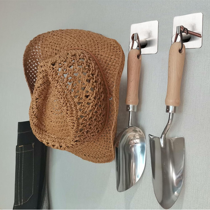 Набір гачків для рушників 6 шт. самоклеючі, з нержавіючої сталі, без свердління, для ванної, туалету, кухні, офісу (сріблясті)