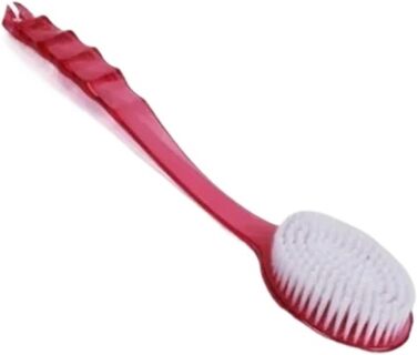 Back Brush 2 Pack - Long Handle Bath Brush, Shower Exfoliating Brush, Body Scrub, Back Massage Brushes for Bathing (Red)