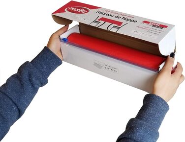 Neatiffy 137 cm x 30 m Disposable Plastic Tablecloth, for Party/Banquet, Tablecloths for Rectangular/Round/Square Tables, Equivalent to 12 Picnic Packs (red)