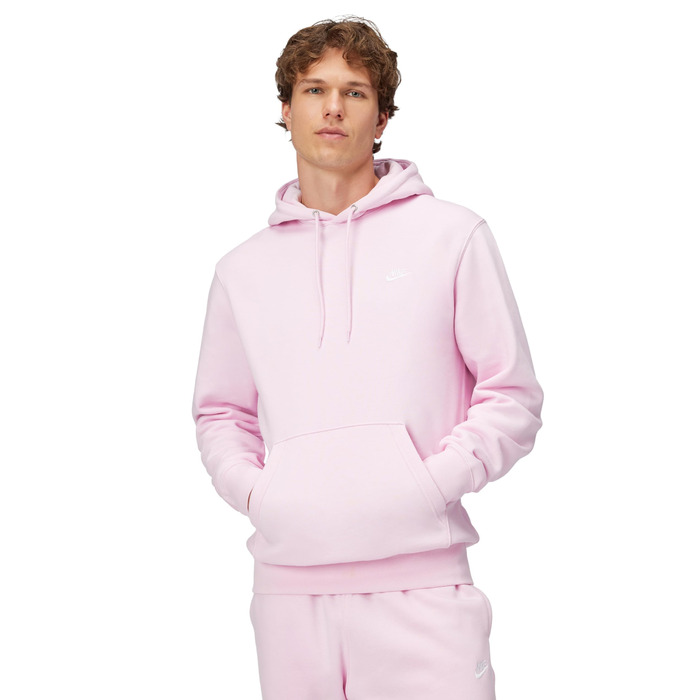 Чоловіча толстовка Nike Sportswear Club Fleece Hoodie з каптуром, рожева (Pink Foam), BV2654, розмір S Tall