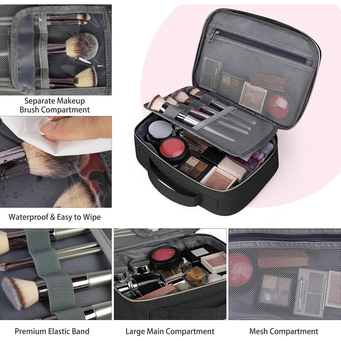 Косметичка-органайзер для косметики та аксесуарів IGOLUMON, 2 шт., чорна, для подорожей