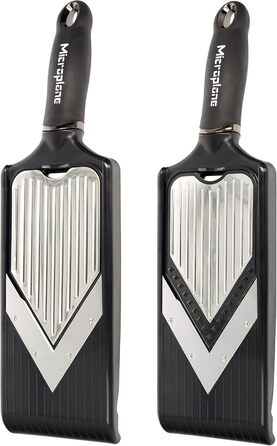 Тірний овочевий терт Microplane з V-подібною та Julienneklingen-лезом, з нержавіючої сталі, з захистом пальців
