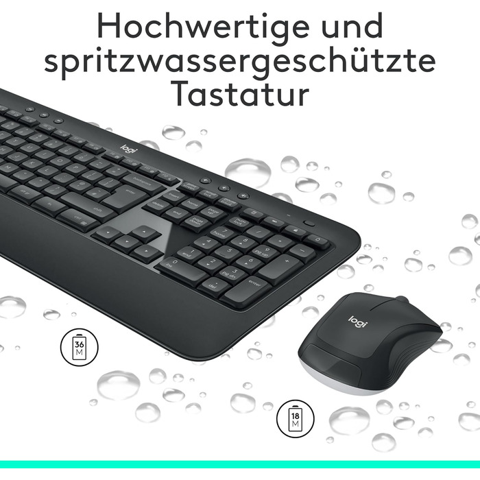 Logitech MK540 Advanced Kombi: Бездротова клавіатура та миша для Windows (QWERTZ, чорний)