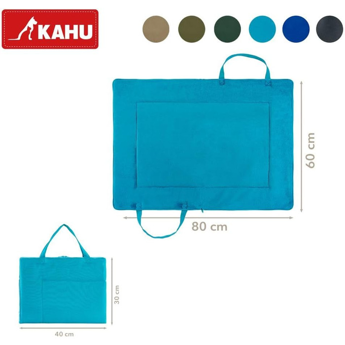 Складаний килимок для собак KAHU® для подорожей (60x80 см) • Зручний килимок-подушка для собак • Килимок для собак у подорожах • Легкий килимок для собак • Миючий килимок для собак • Колір: блакитний
