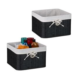 Relaxdays Bamboo Storage Basket Set