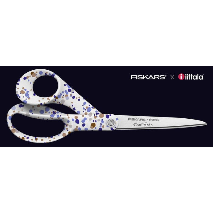 Дизайнерські універсальні ножиці Fiskars x Iittala для правші, 21 см, нержавіюча сталь, у синій подарунковій коробці