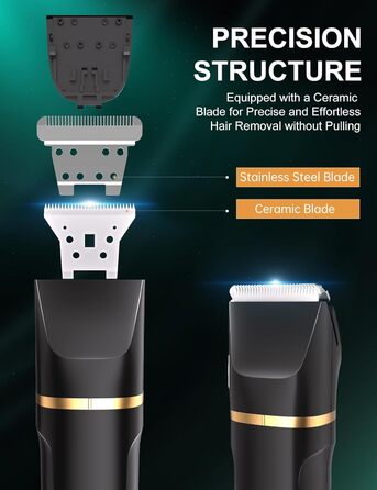 Електричний триммер для чоловіків 3-в-1 Intimrasierer: триммер для носа, обличчя та тіла, IPX7, чорний