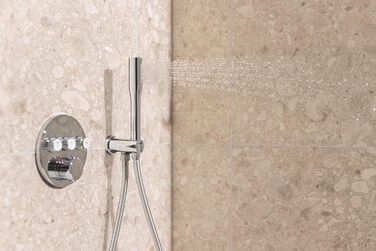 GROHE Vitalio Get - Hand Shower 1 Spray Pattern (perfect spray pattern, suitable for flow heaters, double-walled hand shower, Anti-limescale system), silver, 27458000