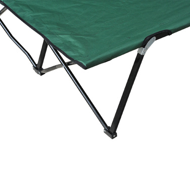 Outsunny Camping Bed for 2 People, Supports up to 136 kg, Folding Bed with Carry Bag, Oxford Green Black, 193 x 125 x 40 cm for Outdoor Adventures