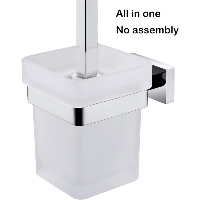 Набір для туалету Klobürste: щітка для унітазу та тримач на стіну, хром, нержавіюча сталь