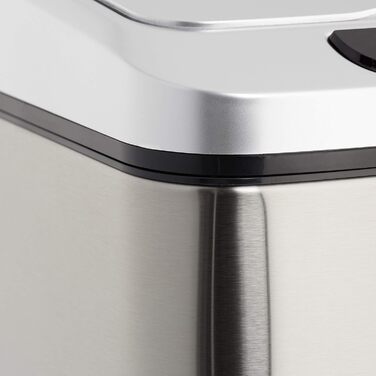 Сміттєвий бак Relaxdays Sensor 12л сріблястий, автоматичний, кутовий, з кришкою та внутрішнім відром для кухні та ванної кімнати