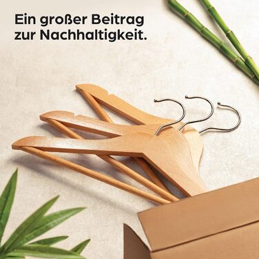 Дерев'яні вішалки для дитячого одягу з гачком, поворотні на 360° - набір 10 шт. - Міцне букове дерево з сертифікацією FSC® - Ідеальний порядок для дитячого одягу