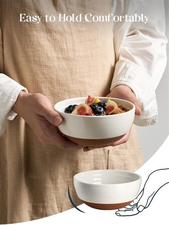 Набір мисок DOWAN для мюслі, супів та салатів, 6 шт, 680 мл (білий та коричневий)