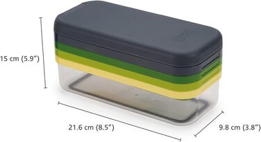 Набір Joseph Joseph Multi-Prep Compact 4-в-1: овочевий тертак, шинкер для цибулі, нарізчик для картоплі фрі, тертак для сиру, нарізчик Julienne з контейнером