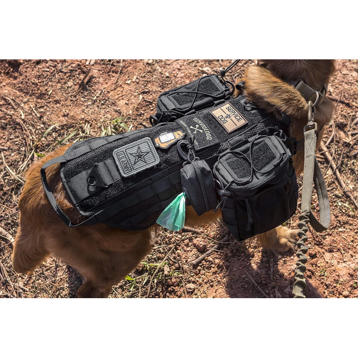 Диспенсер для собачих пакетів OneTigris з MOLLE системою та карабіном, для прогулянок, бігу, походів, тактичний, чорний (колір: коричневий, розмір: маленький)