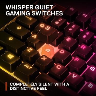 Клавіатура SteelSeries Apex 3 TKL RGB для геймінгу: компактний форм-фактор TKL, RGB підсвічування, захист від води та пилу, тихі перемикачі, Anti-Ghosting