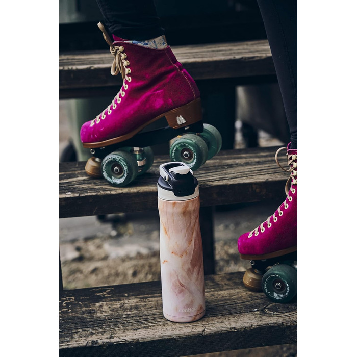 Contigo Autoseal Chill Stainless Steel Water Bottle with Autoseal Technology, Insulated Bottle Keeps Drinks Cold for Up to 28 Hours, Leak-Proof, BPA-Free, 720 ml (Rose Quartz)