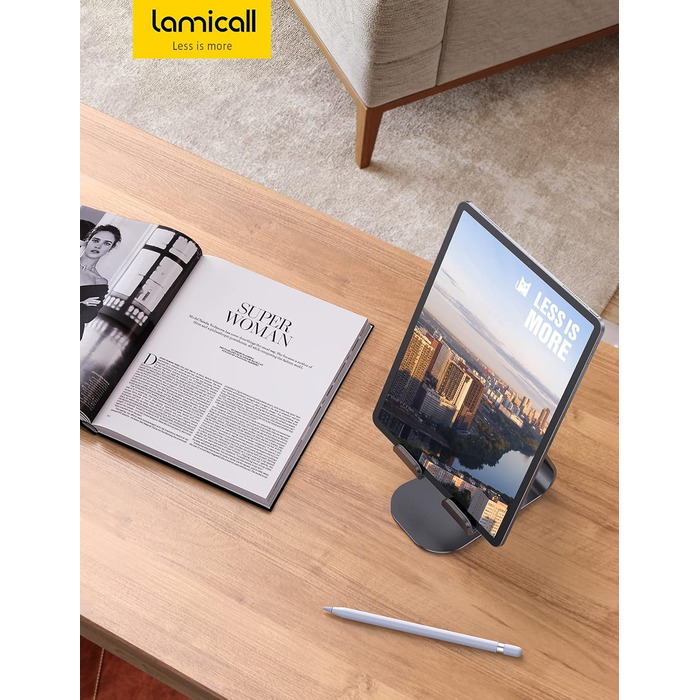 Універсальний регульований тримач-підставка Lamicall для планшетів від 4.7 до 13 дюймів (iPad Pro, Air, Mini, Samsung Tab), чорний