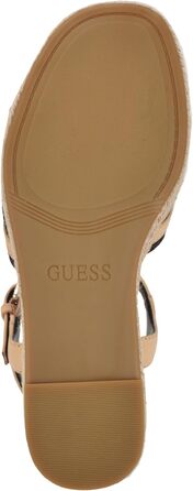 Босоніжки жіночі GUESS Taani на танкетці, чорні лаковані з логотипом (41 EU)