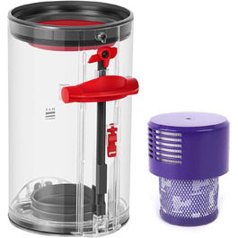 Transparent Dust Collector Bin for Dyson V11, V15, SV14, SV15, SV22 - HEPA Filter Included, Replacement Part & Accessory for Dyson Vacuum Cleaners