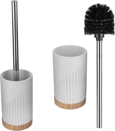 Набір для туалету KADAX: щітка для унітазу з тримачем, комплект для ванної кімнати, без свердління (круглий, білий)
